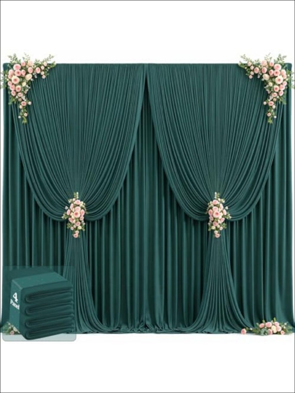 Wrinkle Free Fabric Backdrop Curtain 20ft x 12ft Photo Studio Background Panels